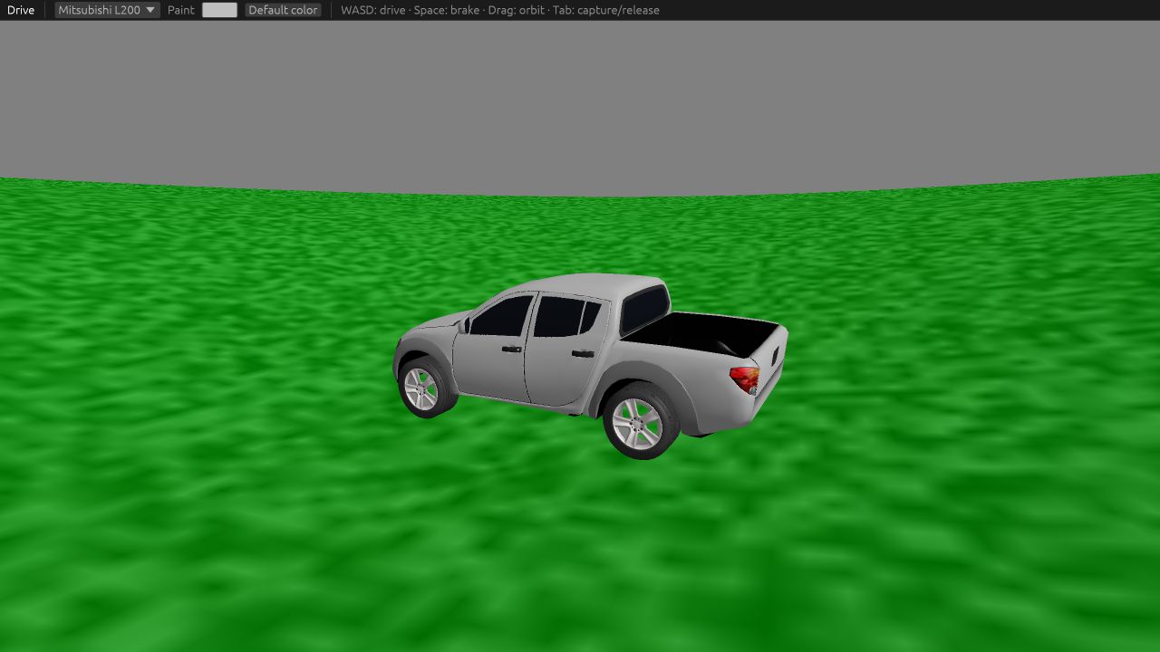 A vehicle in the Drive 3D simulation