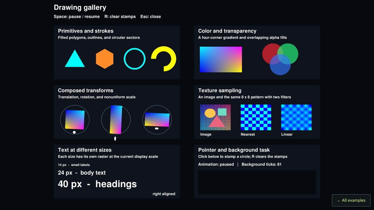 The six-panel shapes, textures, and text playground